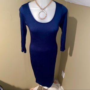 Soprano Women’s Midi Bodycon Dark Blue Dress SZ S